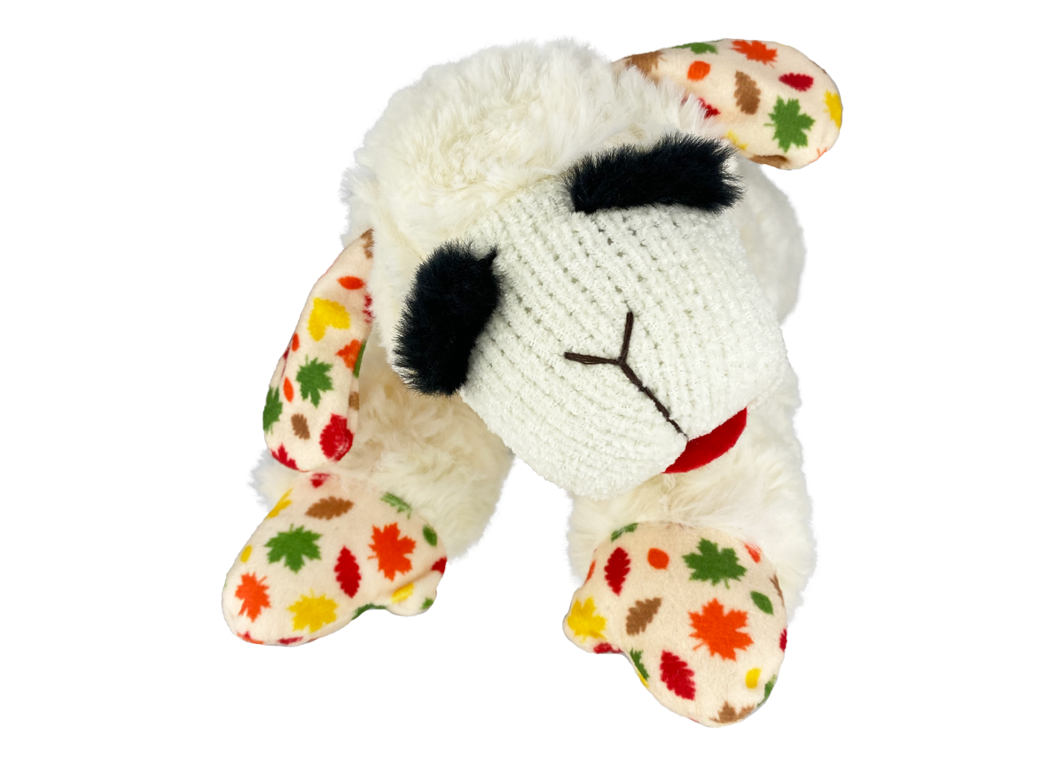 Multipet Harvest Pattern Lamb Chop Plush Dog Toy Multipet Harvest Pattern Lamb Chop Plush Dog Toy